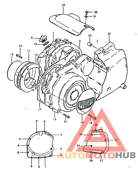Crankcase cover ass`y  (v