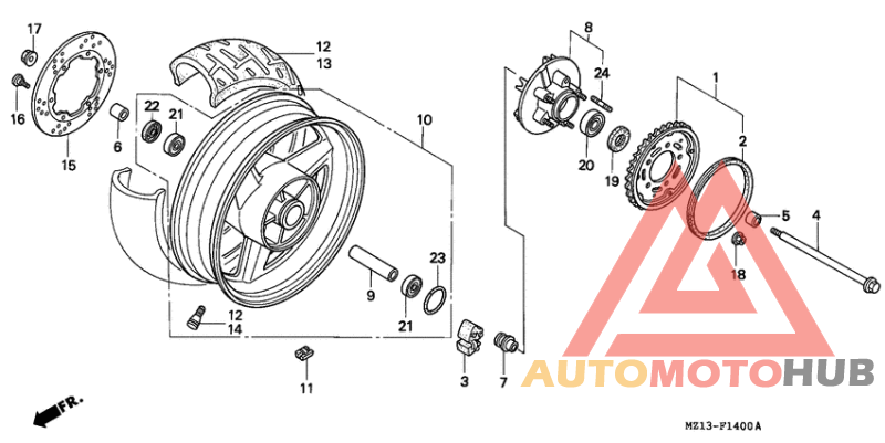 Rear wheel complete assy