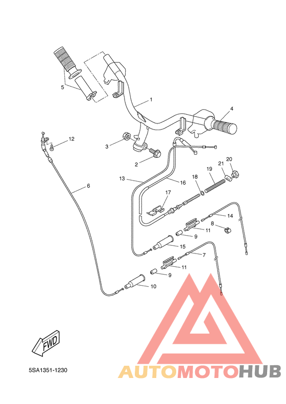 Steering handle & cable