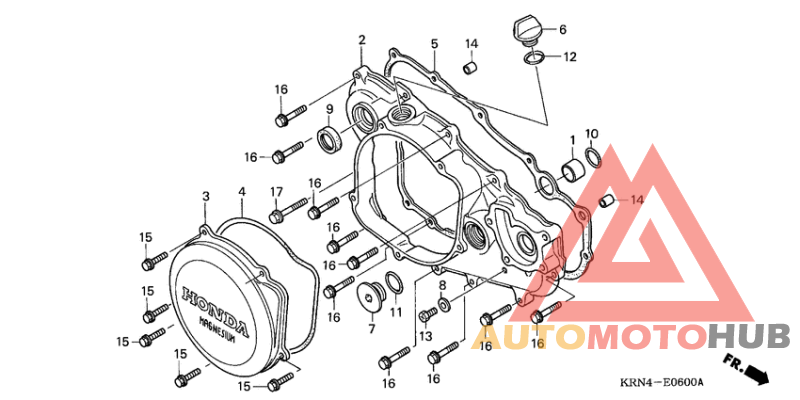 R. crankcase cover