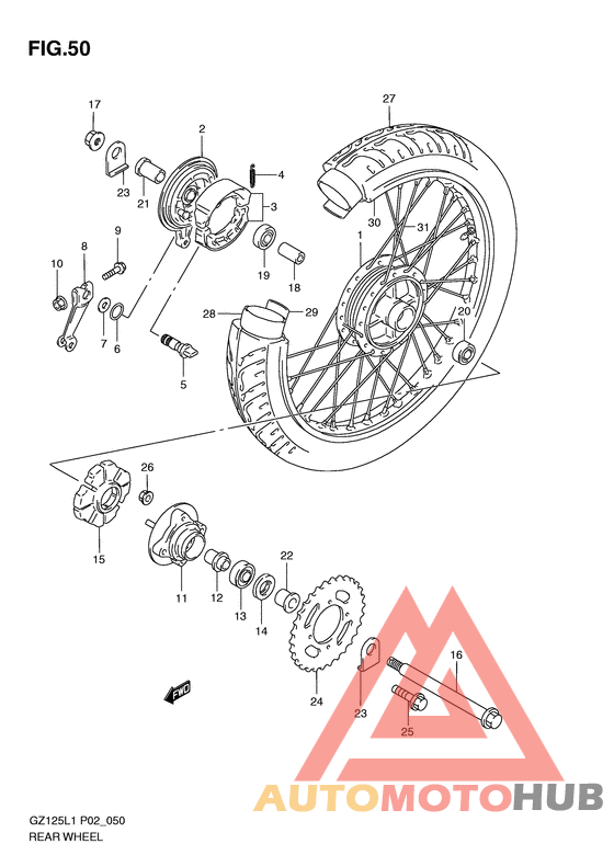 Rear wheel complete assy