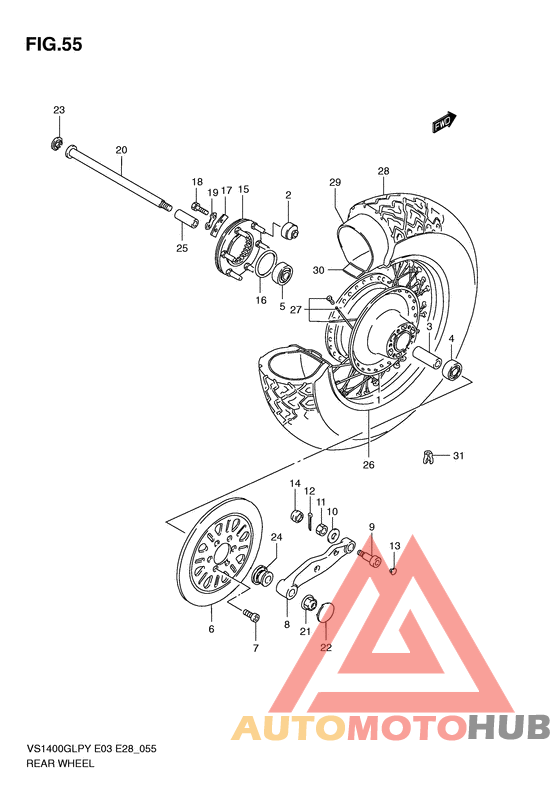 Rear wheel complete assy