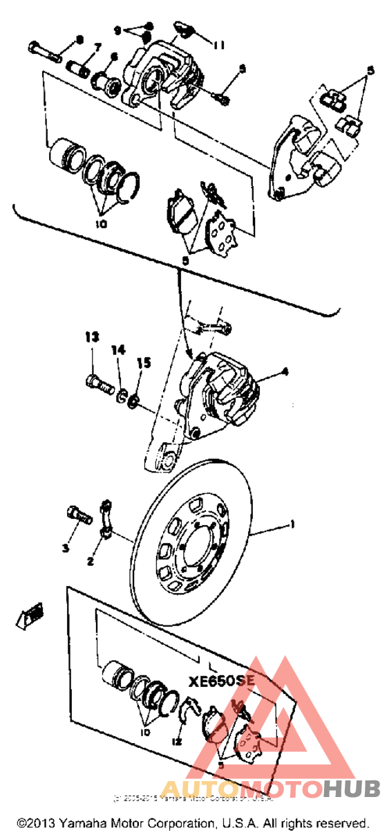 Front disc brake caliper