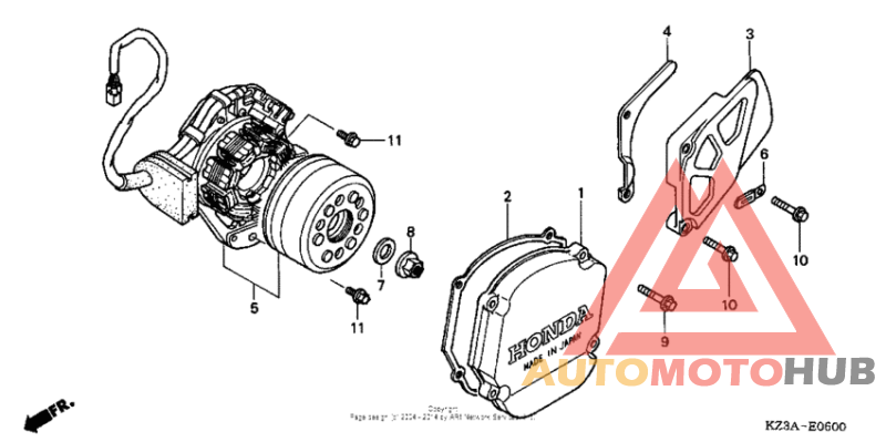 Left crankcase cover + generator