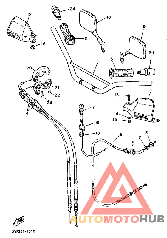 Steering handle. cable