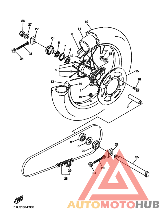 Rear wheel complete assy