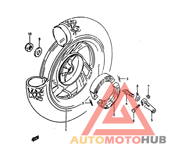 Rear wheel complete assy