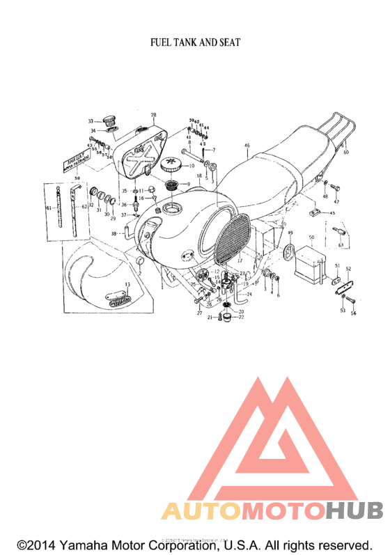 Fuel tank and seat