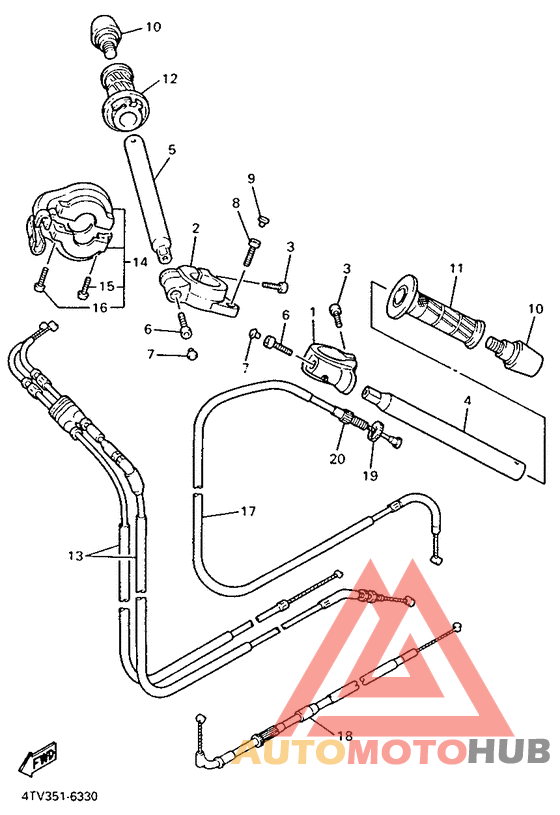 Steering handle. cable