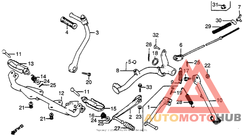 Pedal + kick starter arm + stand 80-84