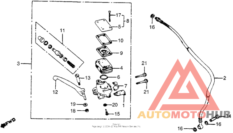 Cm400a/tfront brake master cylinder 79-80