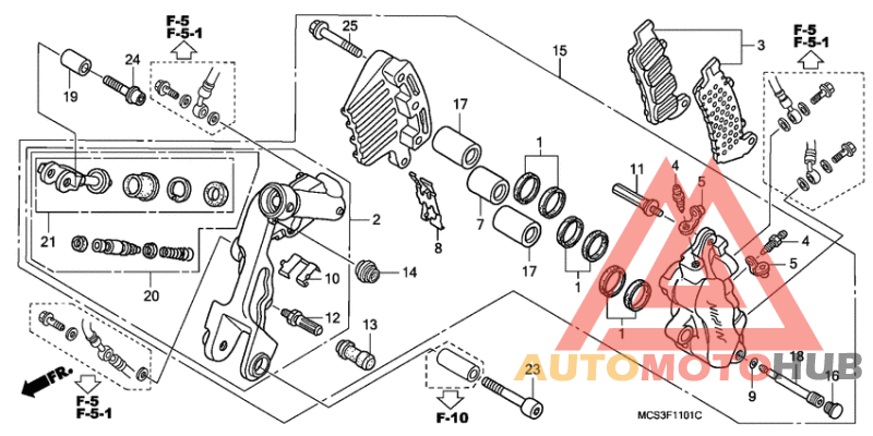 L. front brake caliper