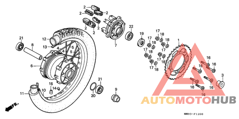 Rear wheel complete assy