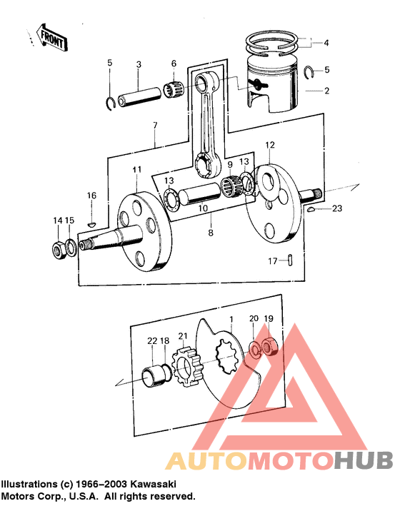 Crankshaft/piston/rotary valve