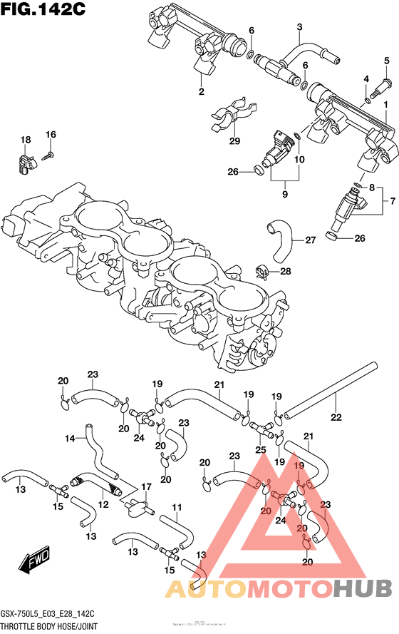 Throttle Body Hose/joint (Gsx-R750L5 E33)