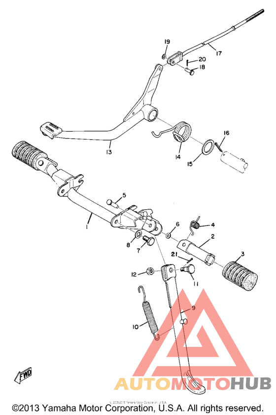 Stand,foot rest & rear brake pedal