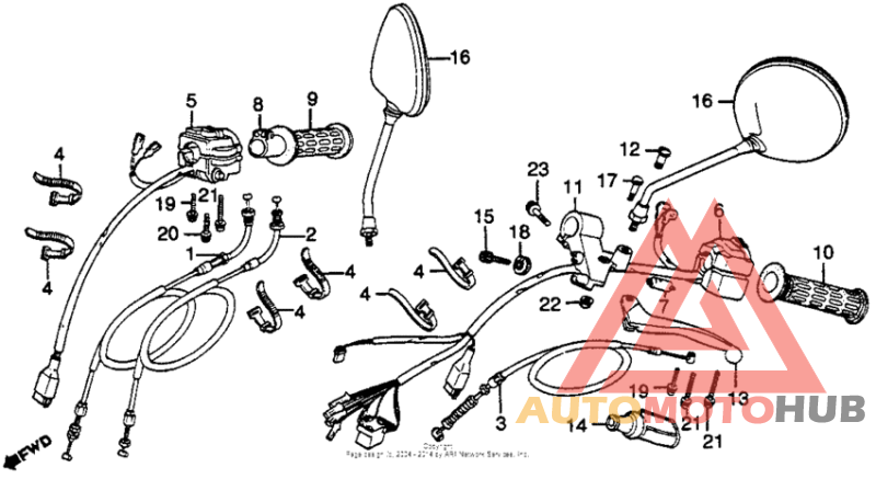 Handle lever + switch mirror