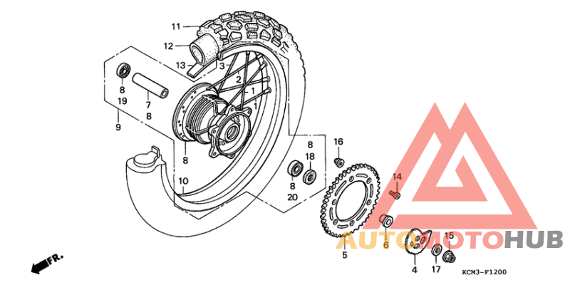 Rear wheel complete assy