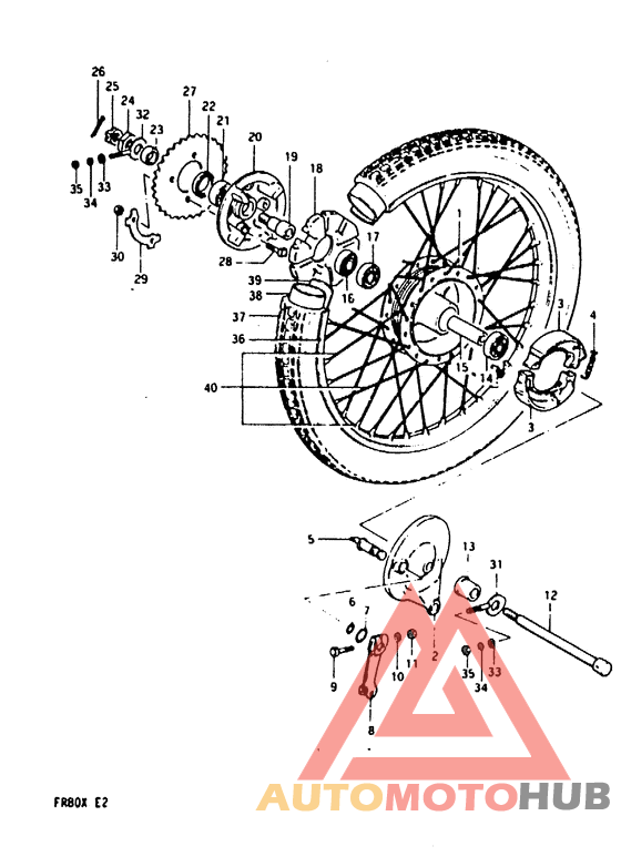 Rear wheel complete assy