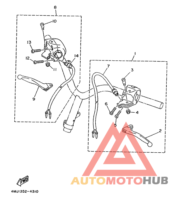 Handle switch. lever