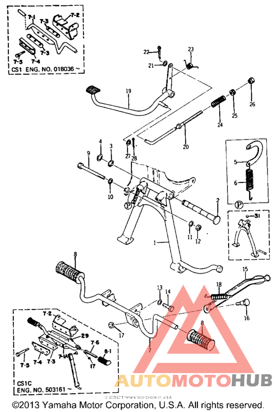 Stand and brake pedal