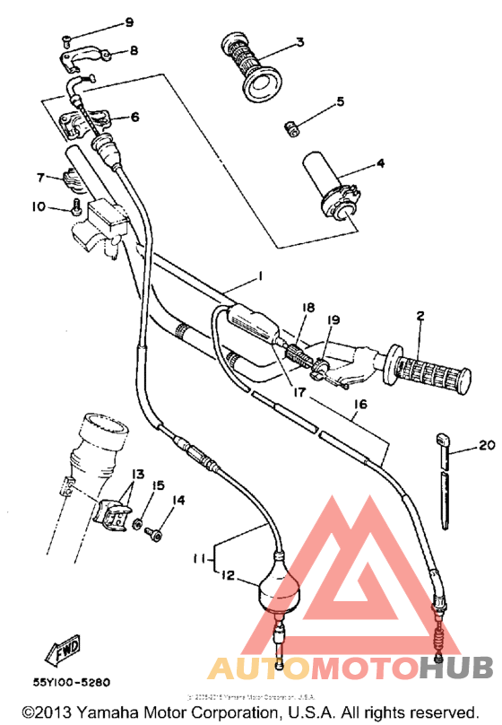 Steering handle - cable