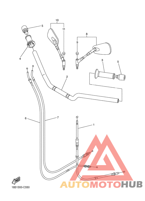 Steering handle & cable
