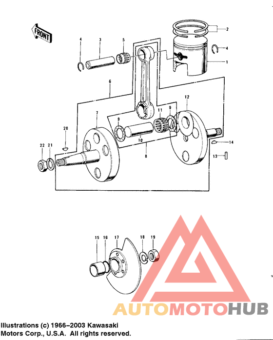 Crankshaft/piston/rotary valve