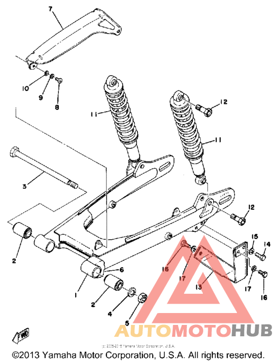 Rear arm - rear cushion - chain case