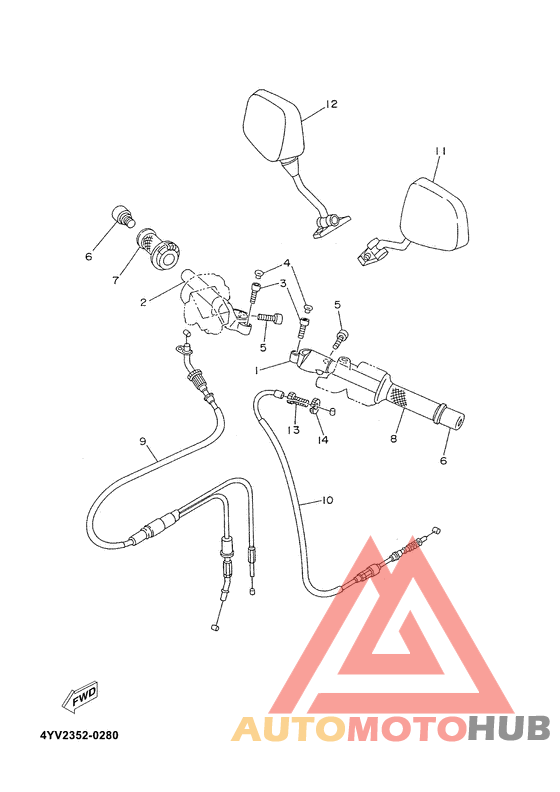 Steering handle. cable