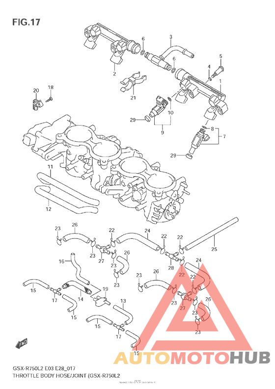 Throttle Body Hose/joint (Gsx-R750 L2 E33)