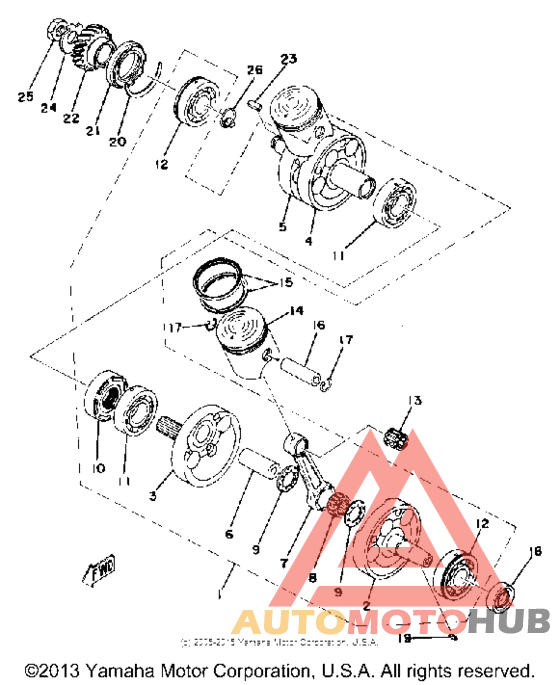 Коленвал и поршни