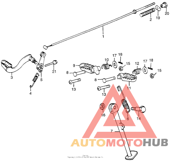 Brake pedal + step + stand