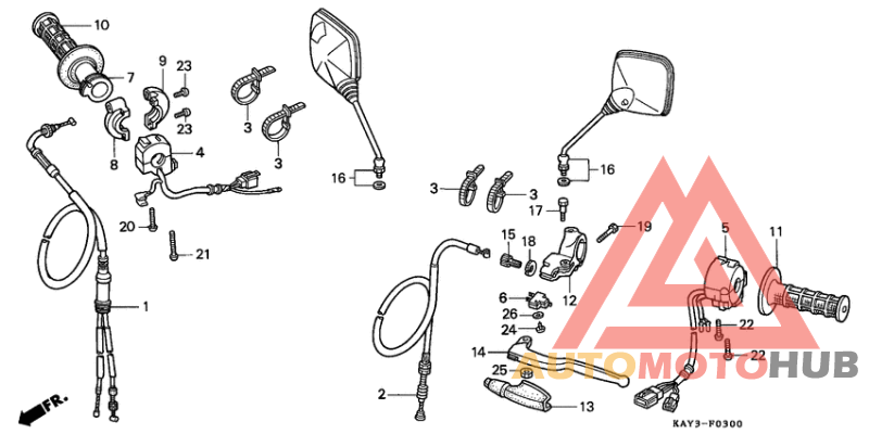 Handle lever/switch/cable