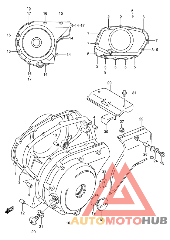 Crankcase cover ass`y  (v