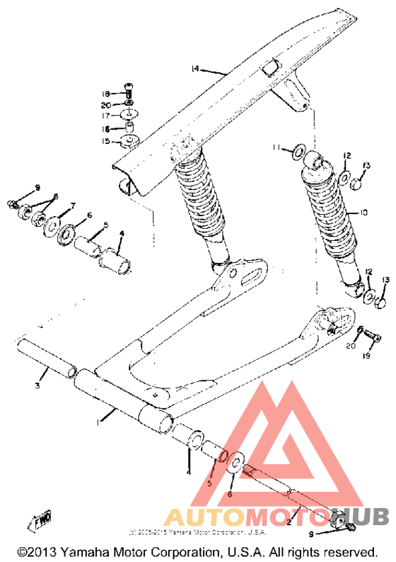 Rear arm rear cushion chain case