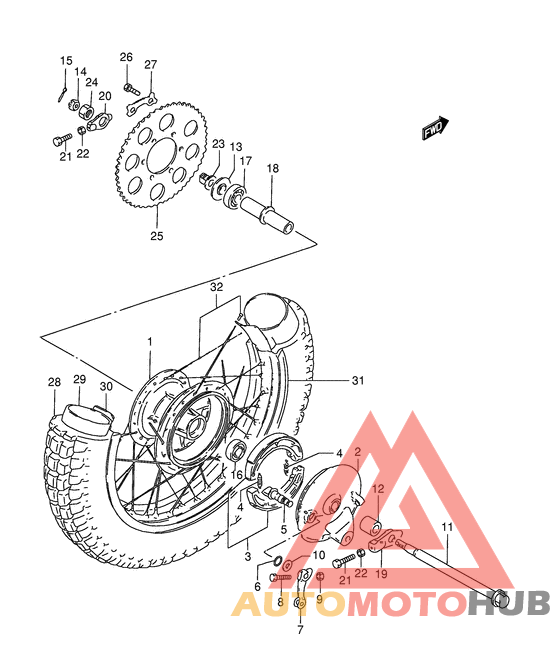 Rear wheel complete assy