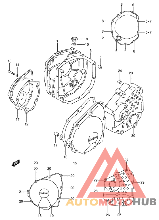 Crankcase cover ass`y  (v