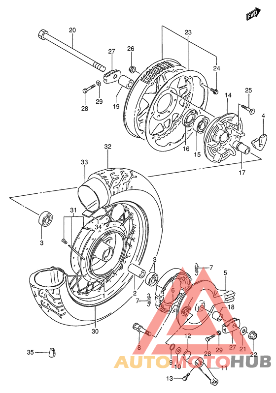 Rear wheel complete assy