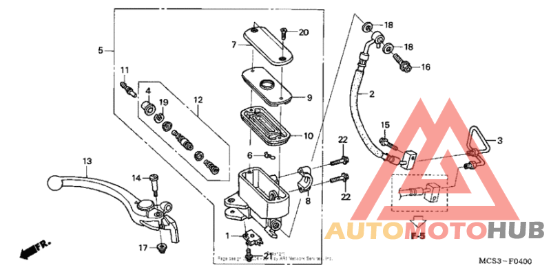 Front brake master cylinder (st1300)