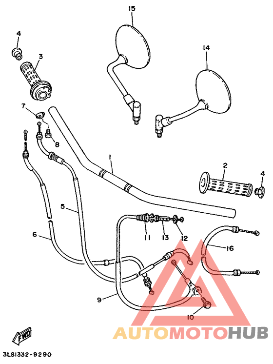 Steering handle. cable