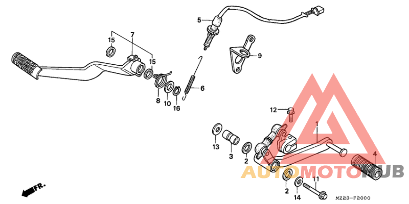 Brake pedal/change pedal