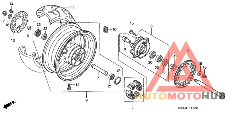 Rear wheel complete assy
