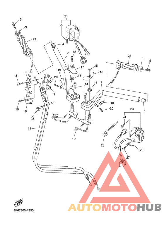 Steering handle & cable