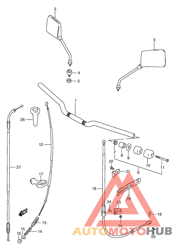 Handlebar - front cable