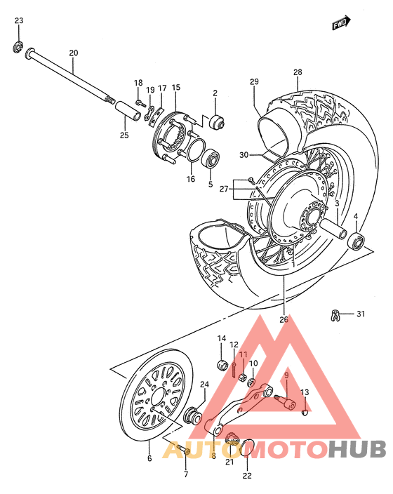 Rear wheel complete assy