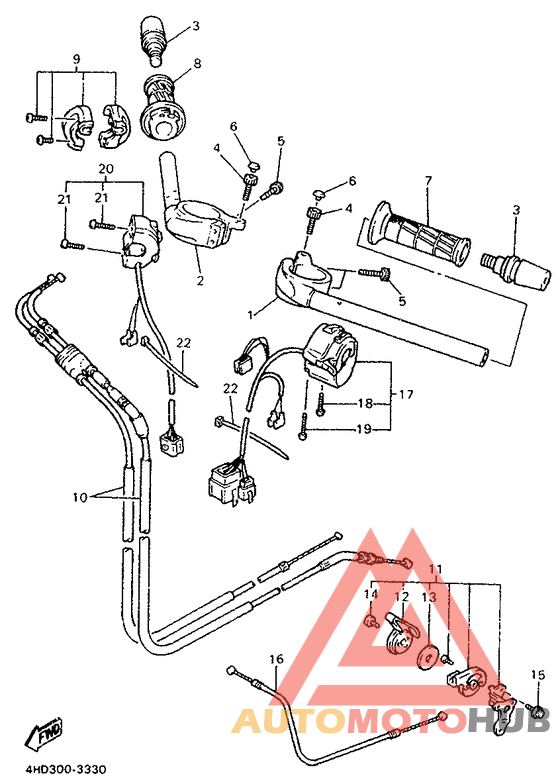 Steering handle. cable