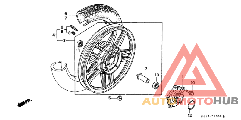 Rear wheel complete assy