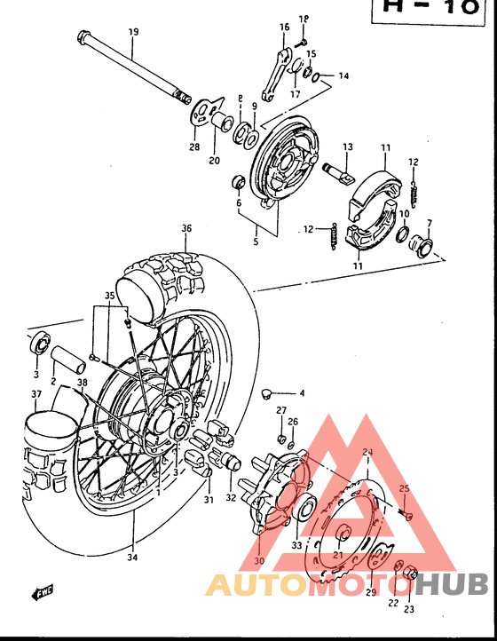 Rear wheel complete assy