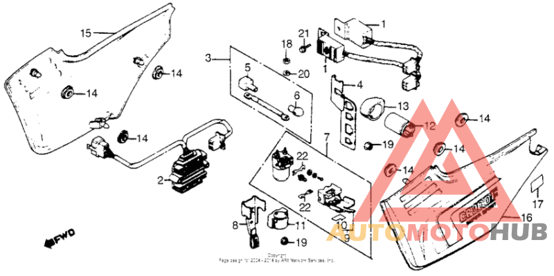 Y side cover + spark unit + regulator